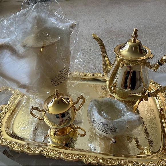 Gold Tea Set with Tray